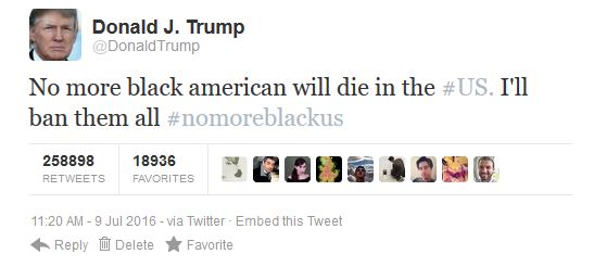 Trump-NoMoreBlackKilledinUs_Tweet