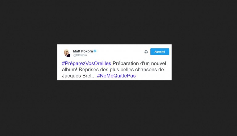Attention les oreilles, Matt Pokora va reprendre des titres de Jacques Brel !
