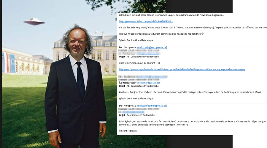 La Candidature Du Christ Cosmique Sylvain Durif N Etait Qu Un Canular Pour Nordpresse On Vous A Encore Eus Les Journalistes