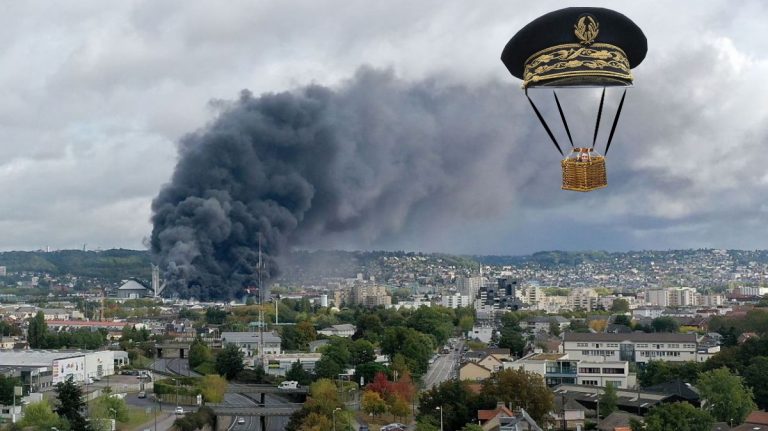 Rouen: une mystérieuse montgolfière a survolé le centre pendant l&rsquo;incendie de l&rsquo;usine Lubrizol