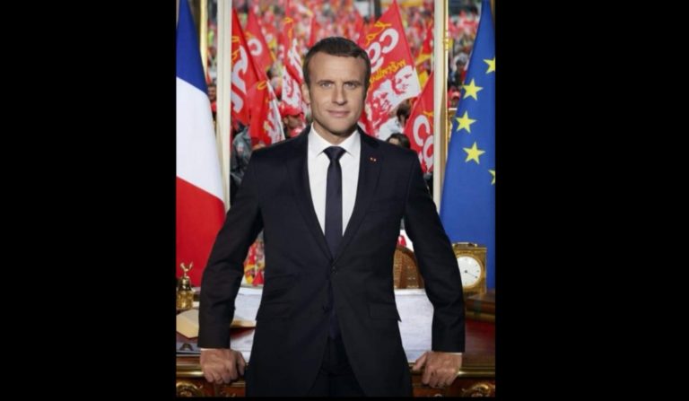 Le nouveau portrait présidentiel officiel dévoilé ce matin par la CGT.