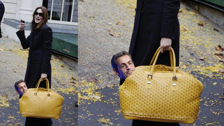 ALERTE: Le Président Sarkozy vient de s&rsquo;enfuir pour la Libye dans le sac à nain de Carla