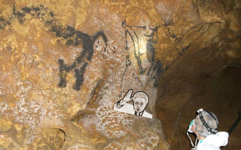 Une représentation de Michel Drucker découverte dans une grotte à Lascaux