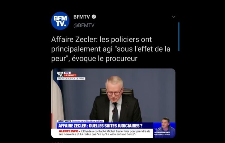 Affaire Michel Zecler: »Les policiers ont eu peur du noir »