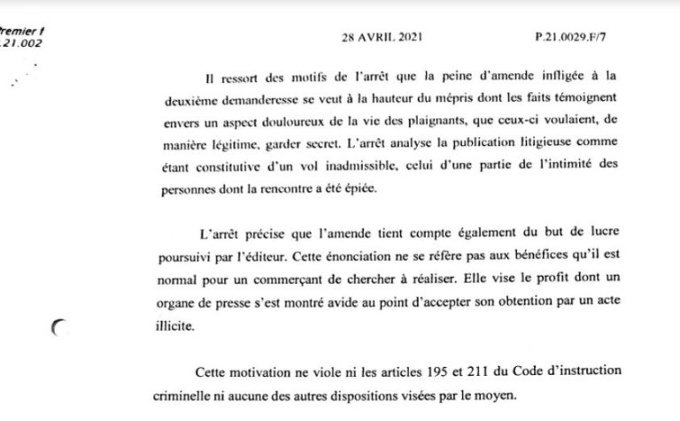 L&rsquo;intégralité du jugement Michelle Martin – Sudpresse en cassation