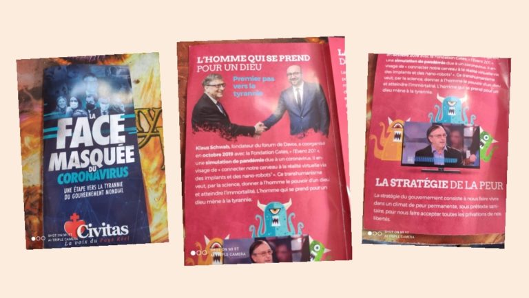 (Vraie info) Civitas distribue ce tract complotiste en Wallonie