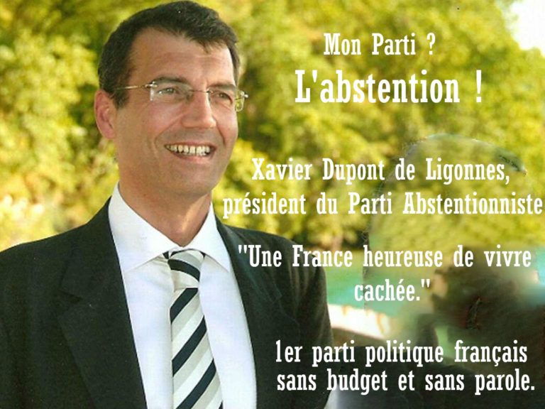 Le parti Abstentionniste présente son président Xavier Dupont de Ligonnès, élu à l&rsquo;unanimité