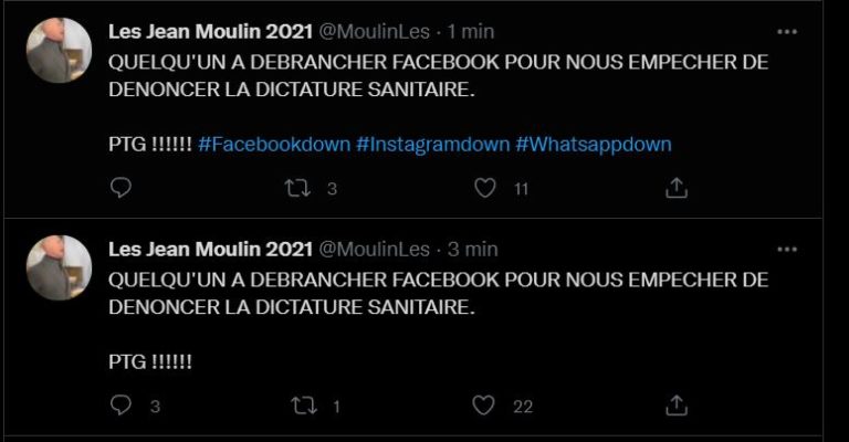 Panne Facebook #Facebookdown #Instagramdown : Une censure des résistants anti-pass ?
