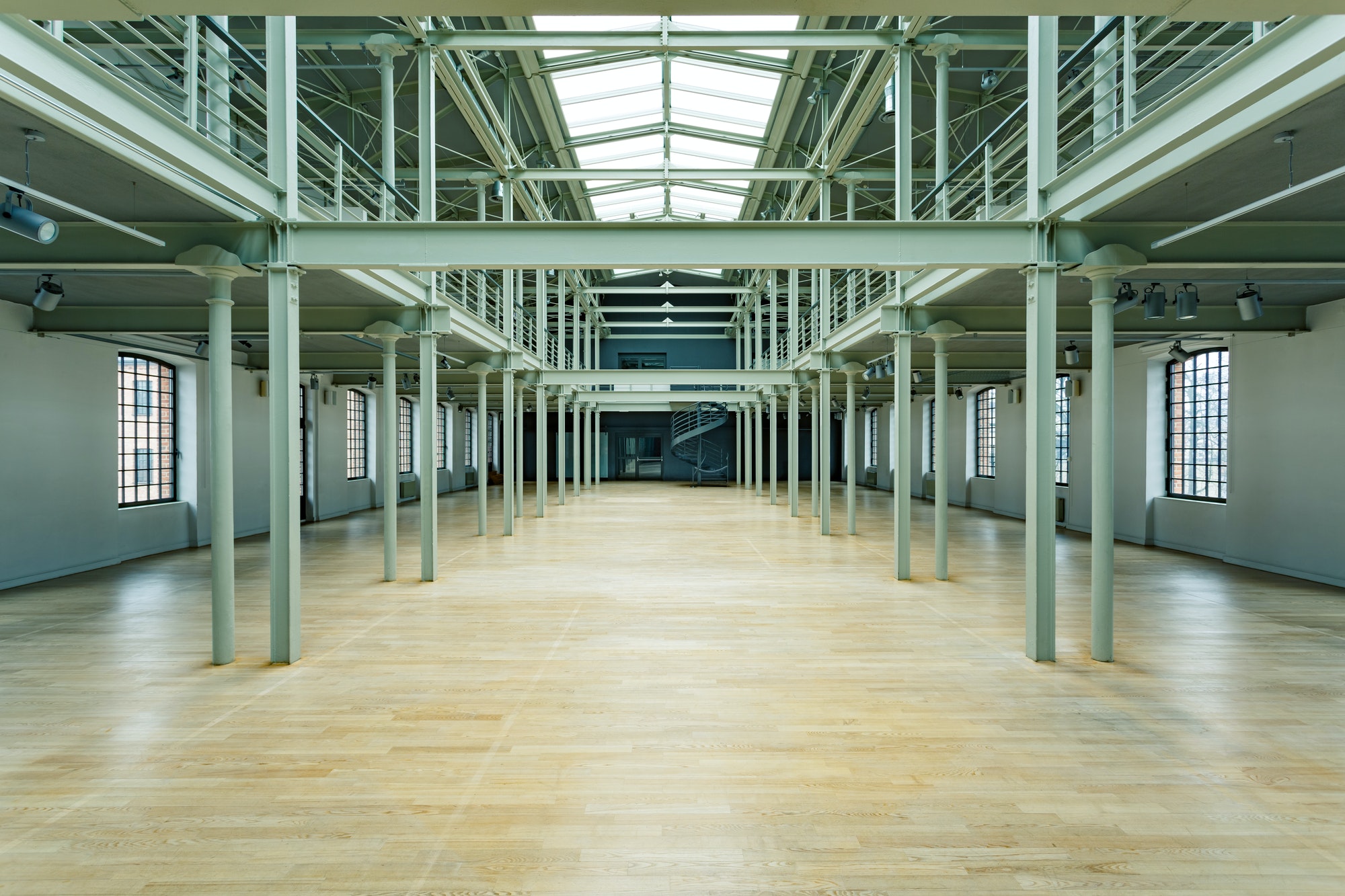 Empty storage depot with windows