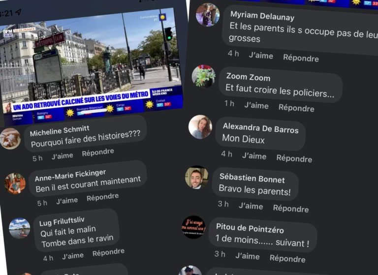 Voici les commentaires sur la mort d&rsquo;un mineur électrocuté sur les voies du métro 👇