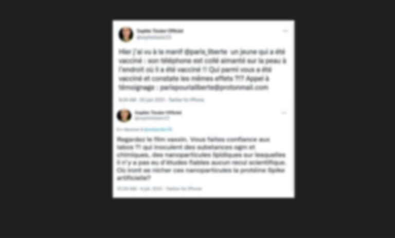 Captures d&rsquo;écran du Twitter de Sophie Tissier.