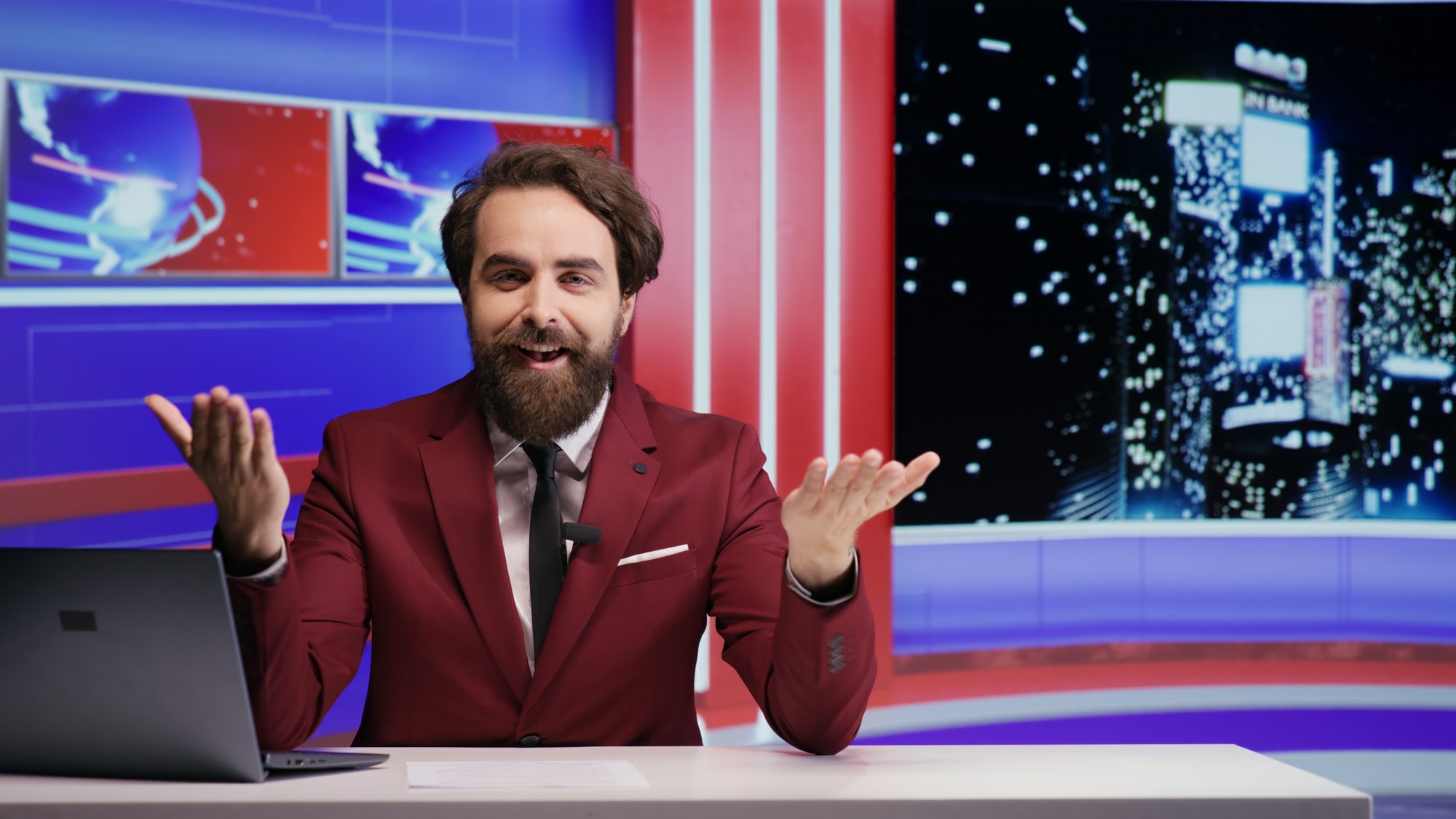 TV program host presenting world news
