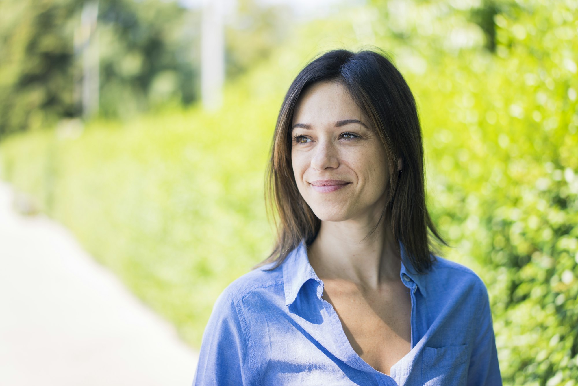 Portrait of a beautiful woman in nature